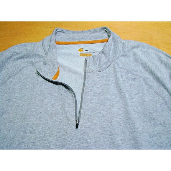 Mens Carhartt Force Relaxed Fit Midweight Long-Sleeve 1/4 Zip Mock Neck Shirt 2X - Picture 3 of 10